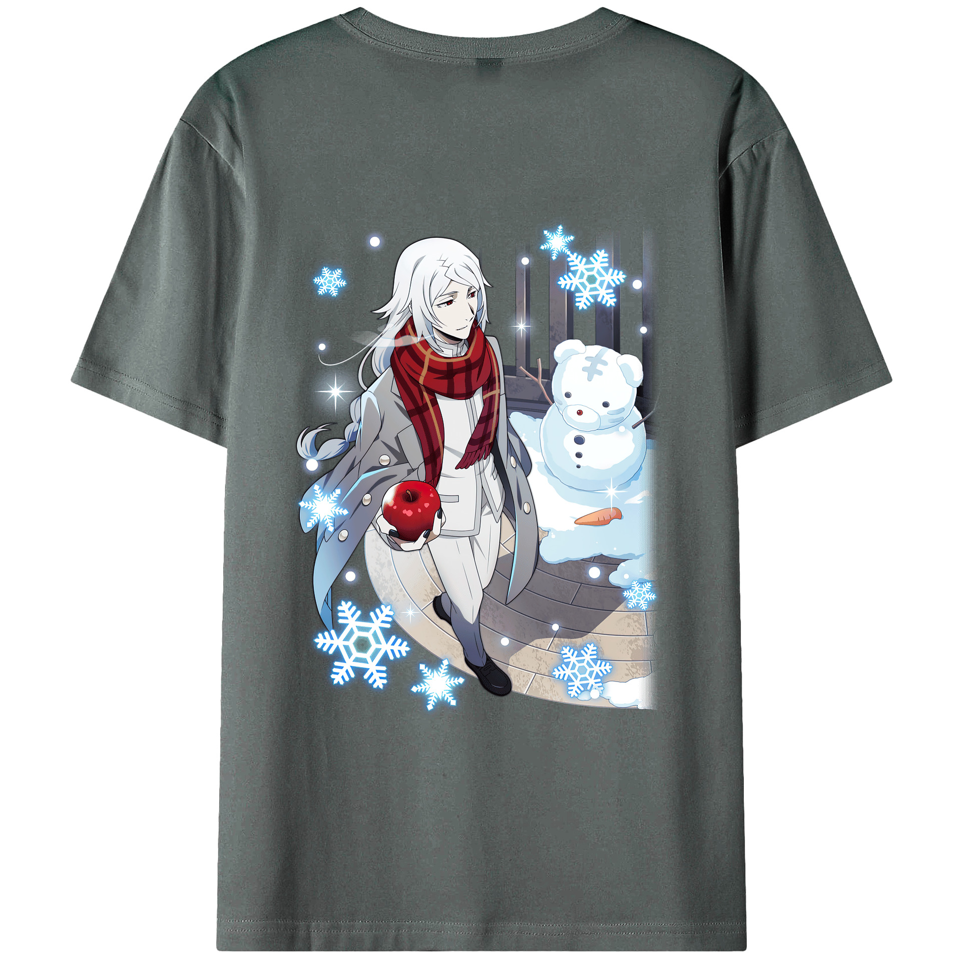（画像用） 文豪ストレイドッグス Bungo Stray Dogs 綿100％ メンズ半袖Tシャツ（バックプリント） 通気性